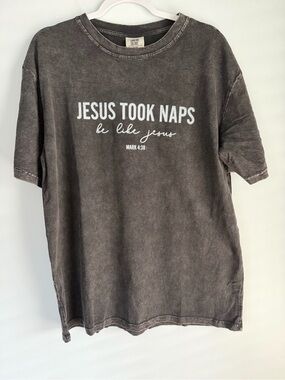 Comfort Colors Large Jesus Took Naps Be Like Jesus Mark 4:38 Graphic Tee